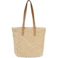 styleBREAKER 02012388 Women's Paper Straw Shoulder Bag with Long Handles, Beach Bag, Basket Bag, Shopper, beige, One Size