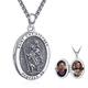 ADMETUS St Christopher Locket Medal for Men 925 Sterling Silver Oval Locket St Christopher Necklace Mens Saint Christopher Necklace Protection Jewellery Religious Gifts