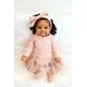 Anano Black Reborn Baby Dolls 24inch Long Hair Dark Brown Skin Biracial Lifelike Baby Girl Doll African American Newborn Mixed Toddler Doll 60cm Real Looking Baby Dolls