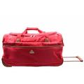 Wheeled Holdall Travel Roller Duffle Mid Size Bag Weekend Luggage HLG206 Coffee Red (Red)