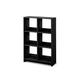 Iris Ohyama,Wooden Open Shelf, 6 Cube storage unit, Organiser, Modern design, Living room, Bedroom, Study room,WOS-6 - Black Oak