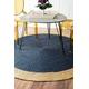 Avgari Creation Rug Round 100% Hand Braided Living Room Area Rug Kitchen Hall Carpet, Indoor Outdoor Garden Mat Area round Rug (180x180 CM (6x6 Square Feet), Blue) (CD-JB-Rug)