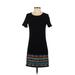 Shein Casual Dress - Shift Crew Neck Short sleeves: Black Dresses - Women's Size X-Small
