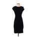 Bar III Casual Dress - Bodycon Crew Neck Short sleeves: Black Print Dresses - Women's Size Small