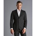 Men's Italian Luxury Suit Wool Jacket - Charcoal Black Grey, 42L Long by Charles Tyrwhitt