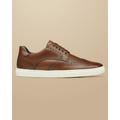 Men's Leather Brogue Trainers - Walnut Brown, 7 R by Charles Tyrwhitt
