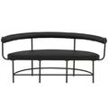 Banc design 165cm en simili et métal noir