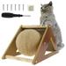 Qenwkxz Cat Scratching Ball Interactive Cat Scratcher Pad Toy Rotatable Ball Pet Scratching Stand Toy Natural Sisal Kitten Rabbit Grinding Claw Scratching Board for Cat Pet Animal Playing