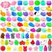 Squishies 80 Pcs easter basket stuffers Mochi Squishies for Kids Girls Boys Birthday Gifts Glitter Stress Relief Toy Easter Gift for Kids Adults (random color style)