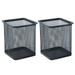 Pen Pencil Holder Cup for Desk Makeup Brushes Cup Wire Mesh Pen Cup for Desk Office Pen Organizer 10.7cm 2pcs - black