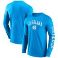 "Fanatics Branded Carolina Blue North Carolina Tar Heels T-shirt à manches longues en détresse avec logo 2.0 pour hommes"