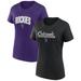 Women's Fanatics Branded Black/Purple Colorado Rockies Fan T-Shirt Combo Set