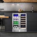 Velivi 24 inch 18 Bottle & 57 Can Dual Zone Built-In & Freestanding Wine & Beverage Cooler Refrigerator in Black/Gray | Wayfair KMYL120WF