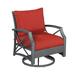 Red Barrel Studio® Outdoor Swivel Patio Chair w/ Cushions in Red/Orange/Gray | 35 H x 28 W x 28 D in | Wayfair 91B229E113C142B79D460B51519DF9A9
