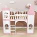 Harper Orchard Rossmoyne Twin Over Twin Wooden Castle Bunk Bed in Pink | 75 H x 44 W x 78 D in | Wayfair 8171B48AAC8A4161BDA3771E27A9DB3C
