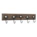 Williston Forge Edgewood Solid Wood 5 - Hook Wall Mounted Coat Rack Wood/Metal in Black/Brown | 6 H x 26 W x 3 D in | Wayfair