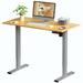 Inbox Zero Eric Height Adjustable Standing Desk, 100% Bamboo Desktop Wood in Black/Brown | 45 W x 23.6 D in | Wayfair