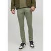 Chinos JACK & JONES "JPSTMARCO mit Stretchkomfort und schmalem Bein", Herren, Gr. 30, Länge 32, grün (deep lichen grün), Web, Obermaterial: 98% Baumwolle, 2% Elasthan, unifarben, modisch, slim fit normal, Hosen, mit Reißverschluss