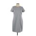 Calvin Klein Casual Dress - Shift Crew Neck Short sleeves: White Dresses - Women's Size 10