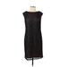 Kenneth Cole REACTION Cocktail Dress - Sheath Crew Neck Sleeveless: Black Print Dresses - Women's Size Small