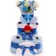 Nappy Cake Baby Boy with Paddington Ring Rattle, 3 Tier Baby Boy Nappy Cake, Nappy Cake Baby boy, Large Nappy Cake Gift, Nappy Cake New Baby boy,