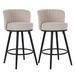 VDAOQVG Fabric Counter Height Bar Stool Set of 2, Black Metal Leg Kitchen Bar Chairs, Beige Wood/Upholstered in Brown | Wayfair 350411