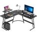 Inbox Zero Sherri L Shaped Gaming Computer Desk w/ Large Monitor Stand Wood/Metal in Black | 29 H x 51.18 W x 20 D in | Wayfair