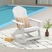 Dovecove Outdoor All-Weather Poly Marmie Rocking Plastic Chair in White/Blue | 40.1 H x 31.75 W x 39.5 D in | Wayfair