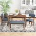 George Oliver Defelice Rectangular 44.88" L x 26.77" W Dining Set Wood/Upholstered in Brown | 29.45 H x 26.77 W x 44.88 D in | Wayfair