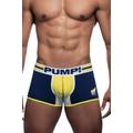 PUMP Underwear Recharge Boxer - Navy/Dark Blue Yellow Cotton/Mesh S