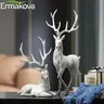 Ermakova – Statue de cerf haut de gamme figurine de renne Sculpture d'élan en résine pour salon