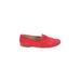 J.Crew Flats: Loafers Stacked Heel Boho Chic Red Print Shoes - Women's Size 9 1/2 - Almond Toe