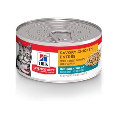Hill's Science Diet Adult Indoor Savory Chicken Entree Canned Cat Food, 5.5-oz, case of 24
