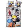 Parure de lit réversible Naruto - Naruto, Sasuke et Sakura - Gris - 140 cm x 200 cm