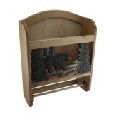 Bear In The Woods Hand Crafted Wooden Paper And Towel Holder W/Storage - 16.5 X 12.75 X 4.75 inches