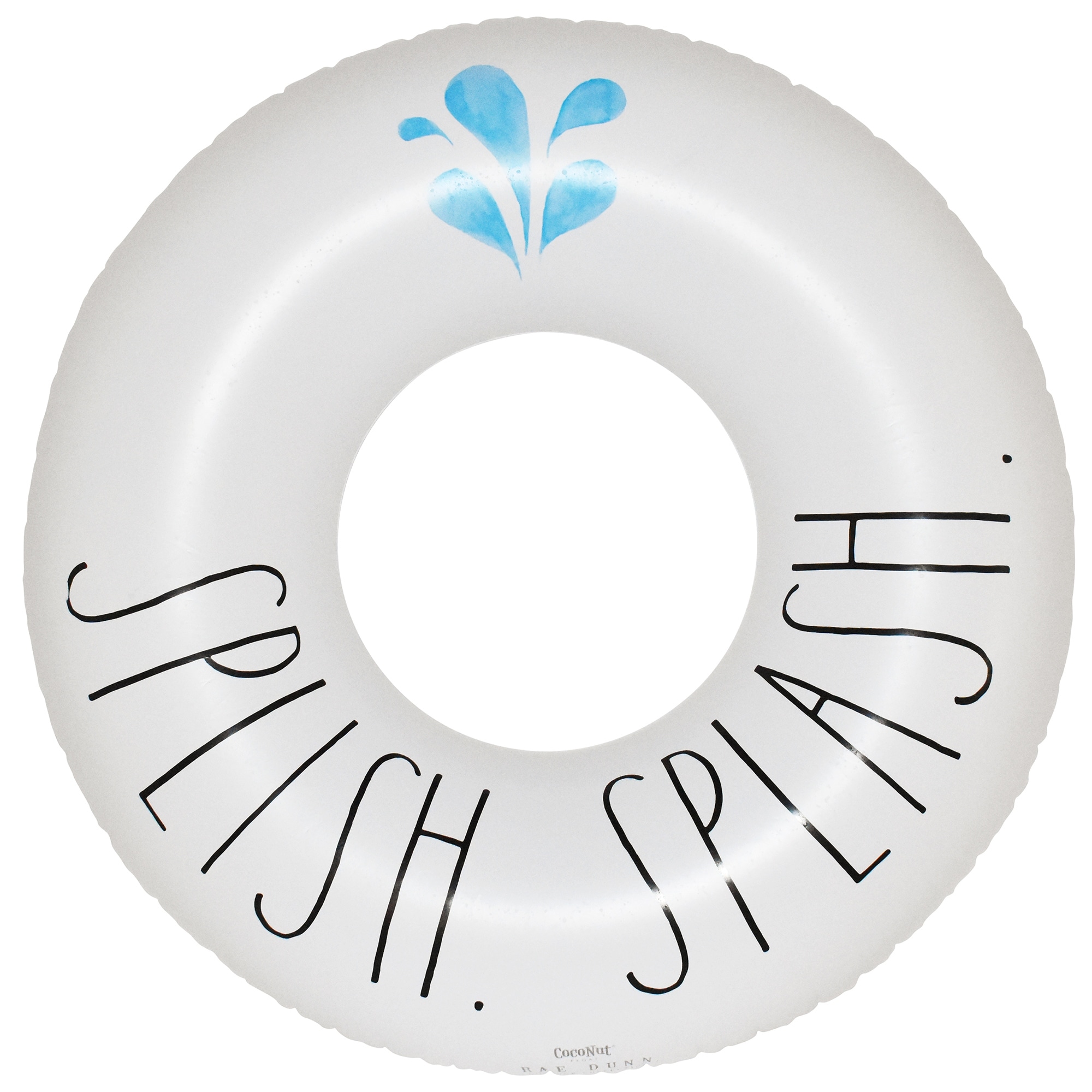 Rae Dunn: Splish.Splah. - 48" Ring Float - CocoNut Float, Inflatable Jumbo Water Ring, Durable, Anti-Leak, Ages 8+ - Multi