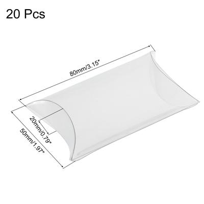 Plastic Pillow Box, Treat Gift Boxes Clear 3.15x1.97x0.79" Pack of 20