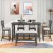 Mid-Century Modern 6-Piece Counter Height Dining Table Set