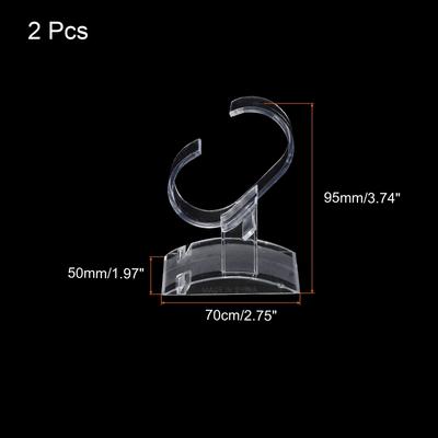 Watch Display Stand, C Shape Rack Transparent Watch Holder 70x50mm Pack of 2