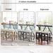 Rustic 3-Piece Counter Height Dining Table Set with USB Portand Upholstered Stools, Solid Wood, Space-Saving