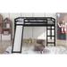Full Size Low Loft Bed with Slide, Multifunctional Design Wooden Loft Bed Frame with Ladder for Kids Boys Girls