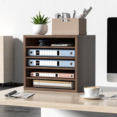 VEVOR Literature Organizers 5 Compartments Wood Literature Sorter Adjustable Shelves - ‎5 Compartments