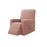 Linyer Recliner Cover Universal Solid Color Full Sleeve Slipcover Chair Dust-proof Seat Anti-slide Protector for Bedroom Room Light Tan