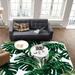 Washable Area Rugs Tropical Palm Leaf Non Slip Carpet Rug For Foyer Laundry Living Room Bedroom Green 2 x 3