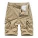 Yeahitch Men s Cargo Shorts Heavy Duty Outdoor Twill Athletic Big and Tall Belted Workout Multi-Pocket Regular Fit Golf Classic Khaki XL