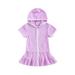 SHIBAOZI Kids Girls Hooded Swimsuit Cover Up Pool Bathing Suit Terry Robe Towel Beach Dress Toddler Baby for Swimwear