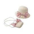 Holiday Savings Deals! Kukoosong Toddler Baby Sun Hat Bucket Hat Summer Children s Bow Tie Pearl Decorated Hat Rope Beach Hat Sun Hat + Bag Set Beige One Size