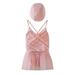 Girls Swimsuits Size 12 Months-24 Months One Piece Princess Mesh Suit Skirt With Swimming Cap Girls Bathing Suit Pink