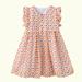 Summer Savings Clearance 2024! Loopsun Toddler Girl Dress Crew Neck Short Sleeve Printing Fashion Cute Ruffle Mini Dress Orange