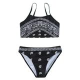 Girls Swimsuits Size 3 Years-4 Years Baby Butterflies Retro Suspender Swimwear Summer Two Piece Bikini Girls Bathing Suit Black